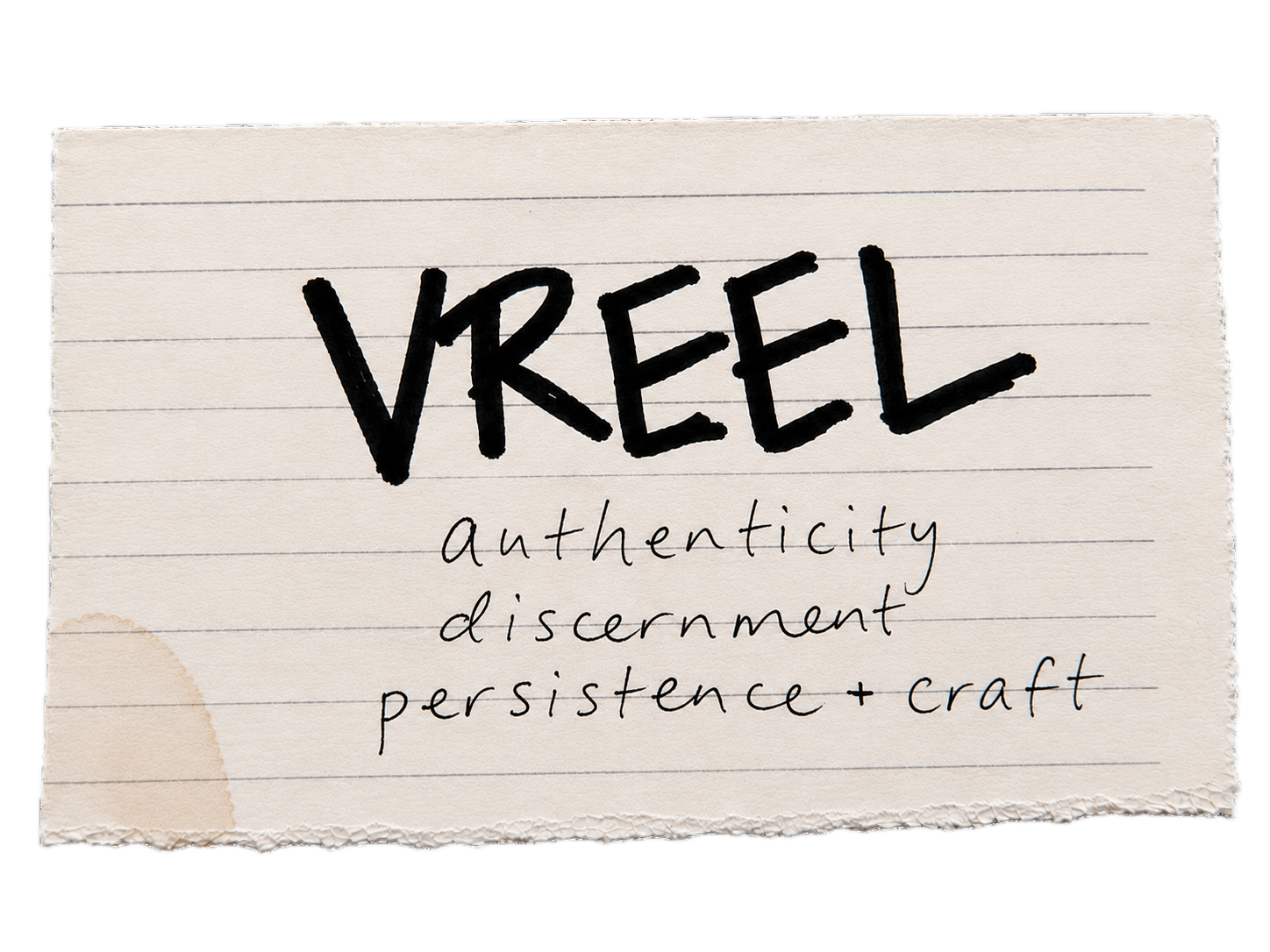 Handwritten VREEL note